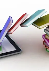 Libri che escono da un tablet